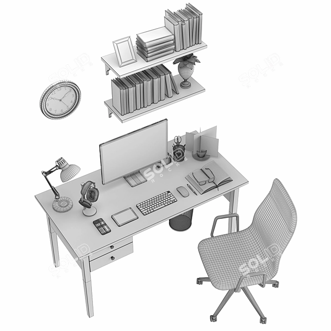 Sleek Yellow iMac for Productive Workplaces 3D model image 7