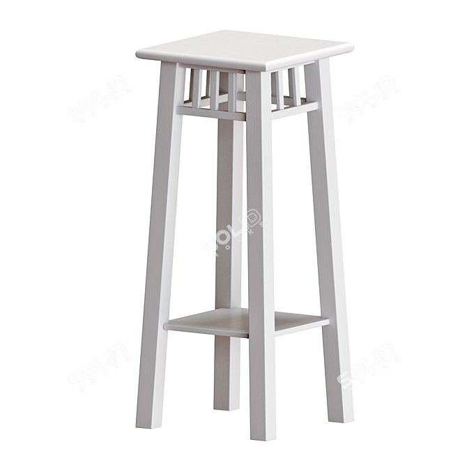 Sleek White Plant Stand 3D model image 3