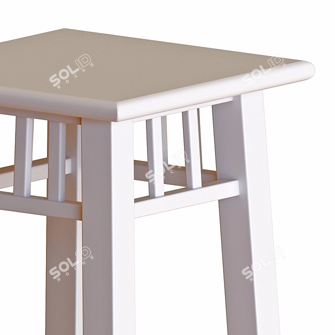 Sleek White Plant Stand 3D model image 4