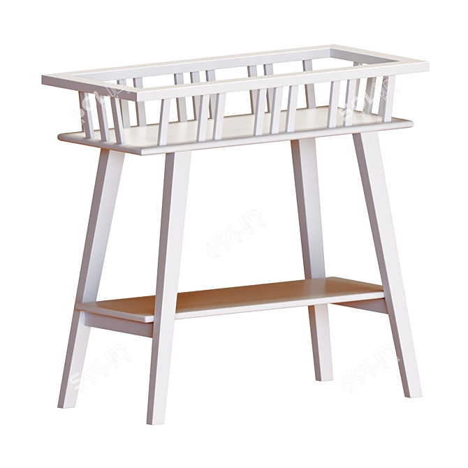 Sleek White Plant Stand 3D model image 5