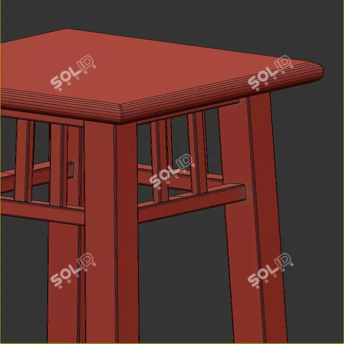 Sleek White Plant Stand 3D model image 6