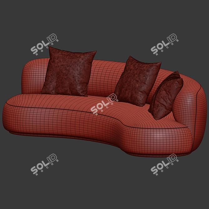 Elegant Augustin Rose Sofa 3D model image 2