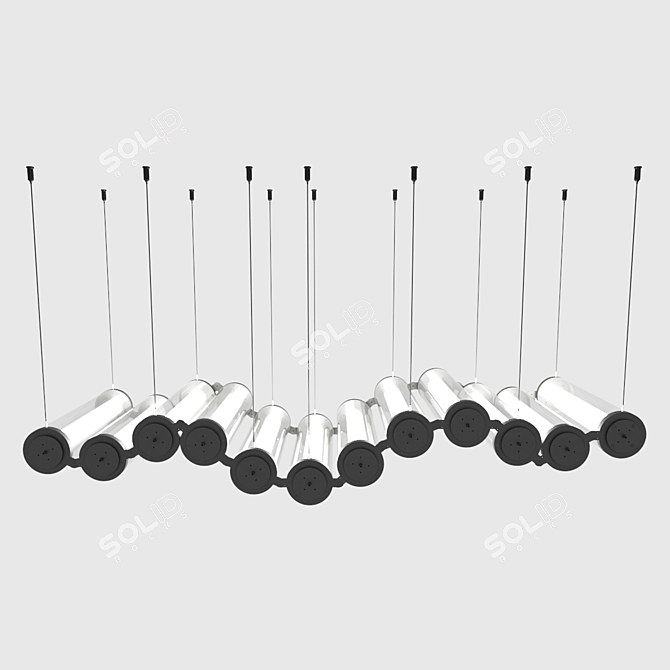 WaveLight: Modern Hanging LED Luminaire 3D model image 2