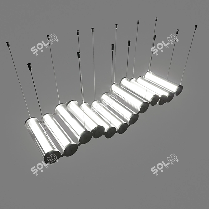 WaveLight: Modern Hanging LED Luminaire 3D model image 3