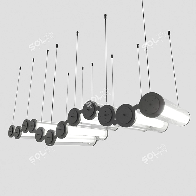 WaveLight: Modern Hanging LED Luminaire 3D model image 4