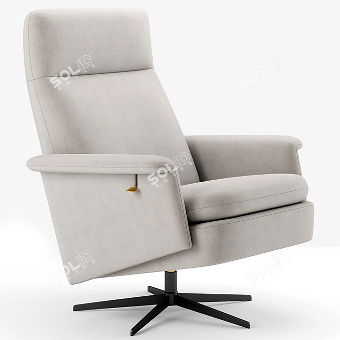 Modern Crescent Swivel Recliner 3D model image 1