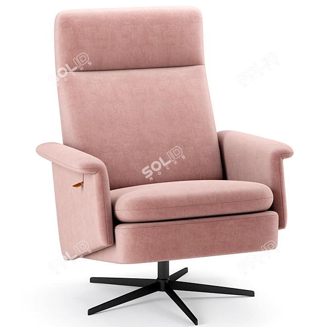 Modern Crescent Swivel Recliner 3D model image 3