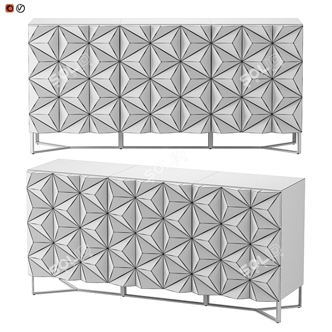 Art Deco Mirror Sideboard: Thaya 3D model image 2