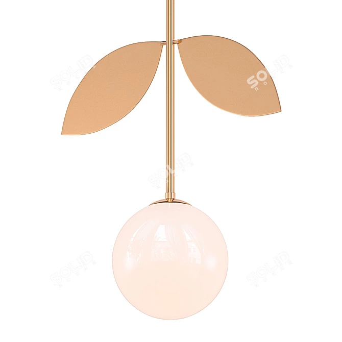 Sleek Leaf Pendant Light 3D model image 1