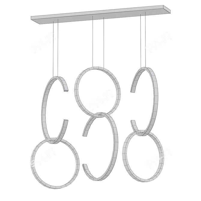 Ethereal 6-Ring Chandelier 3D model image 2