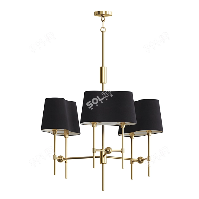 Elegant Flow Decor Seymour Chandelier 3D model image 1