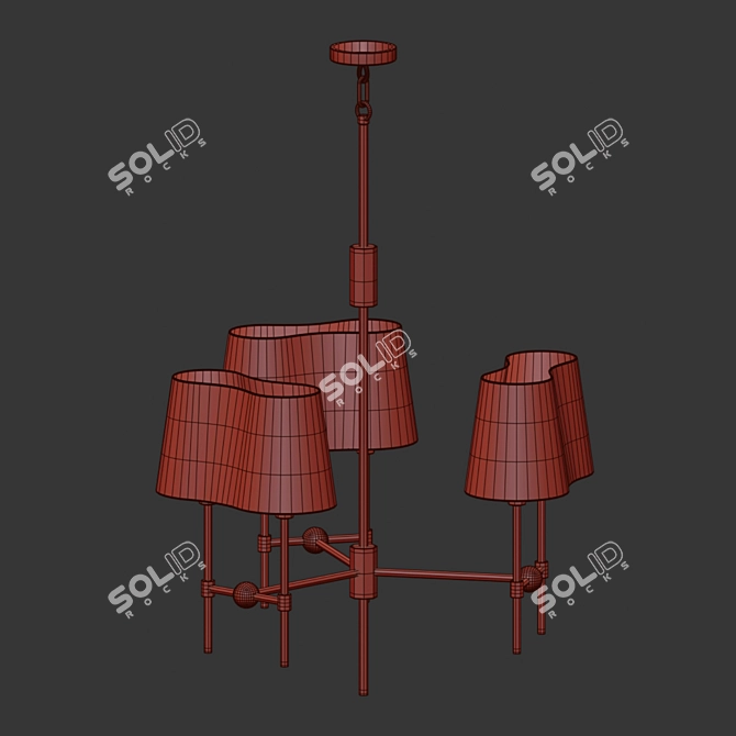 Elegant Flow Decor Seymour Chandelier 3D model image 3