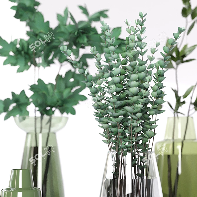 Greenery Bliss: Vases of Natural Elegance 3D model image 4