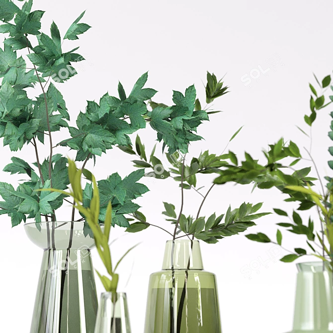 Greenery Bliss: Vases of Natural Elegance 3D model image 6