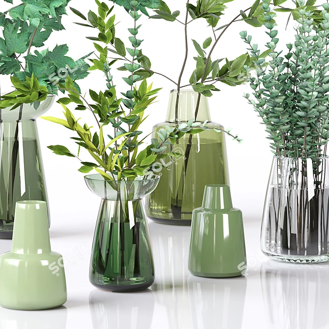 Greenery Bliss: Vases of Natural Elegance 3D model image 12