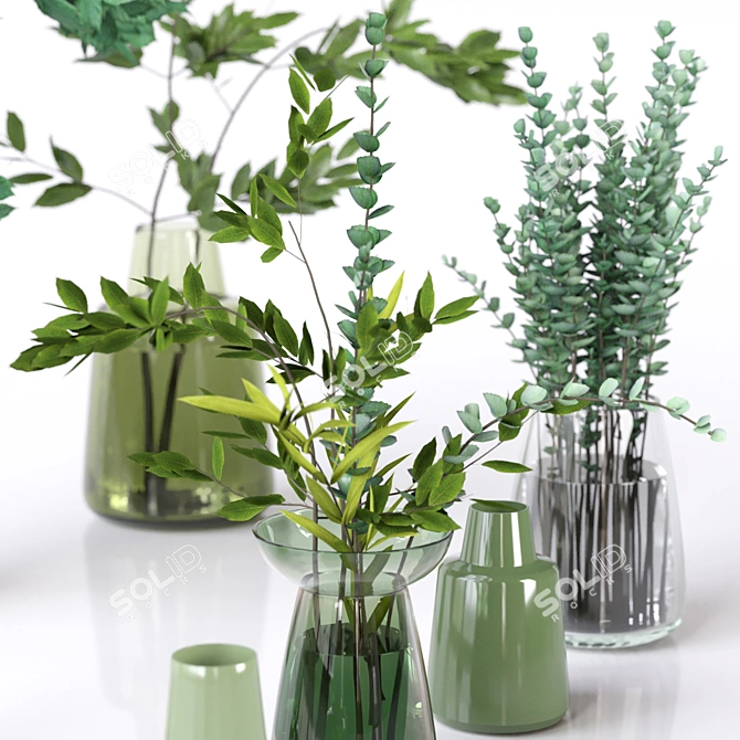 Greenery Bliss: Vases of Natural Elegance 3D model image 13