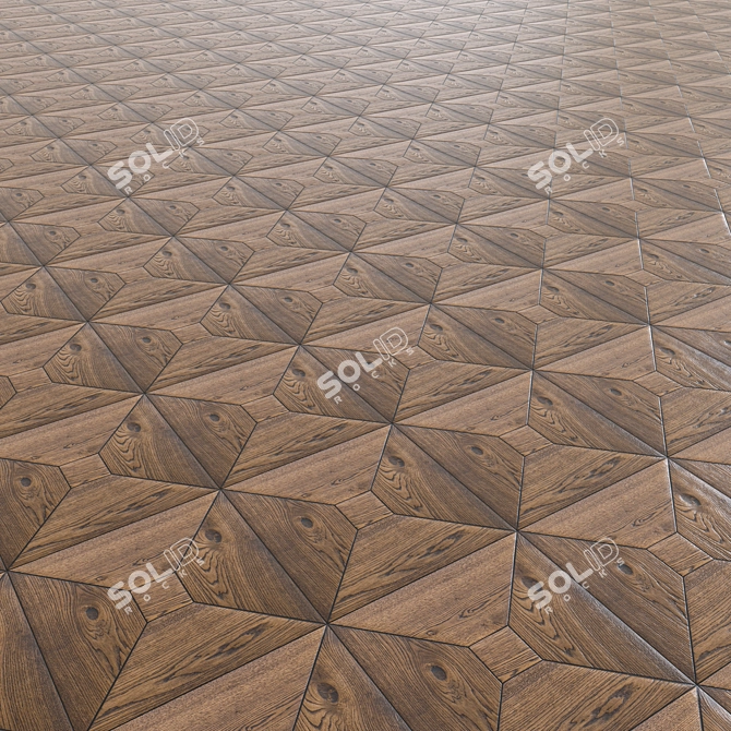 Title: Seamless Oak Parquet Tiles 3D model image 4