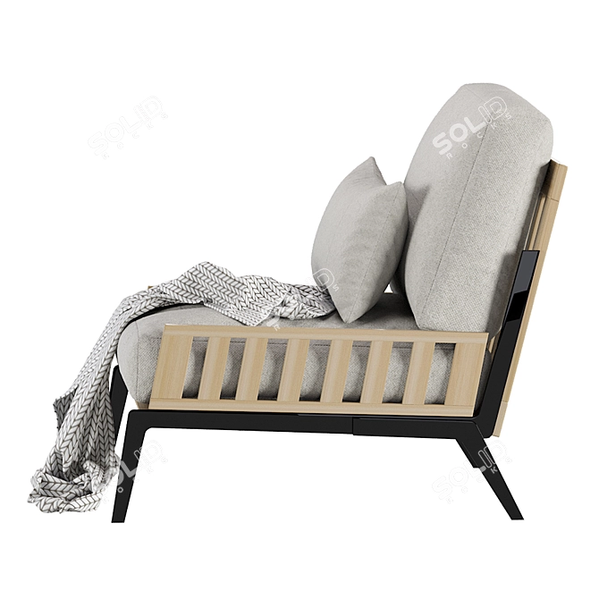 Sleek Mid Century Chair 3D model image 4