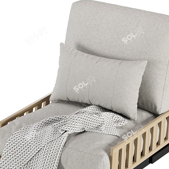 Sleek Mid Century Chair 3D model image 5