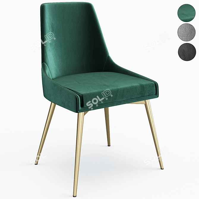 Elegant Ellenberger Velvet Chair 3D model image 1