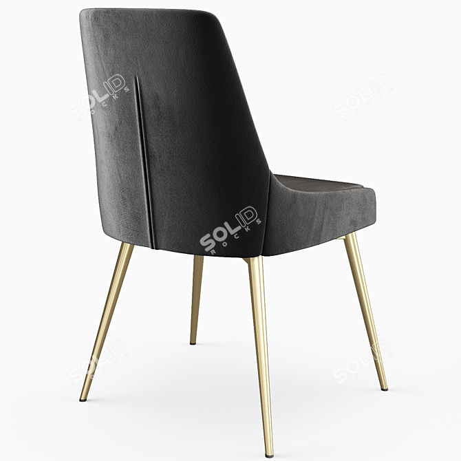 Elegant Ellenberger Velvet Chair 3D model image 3