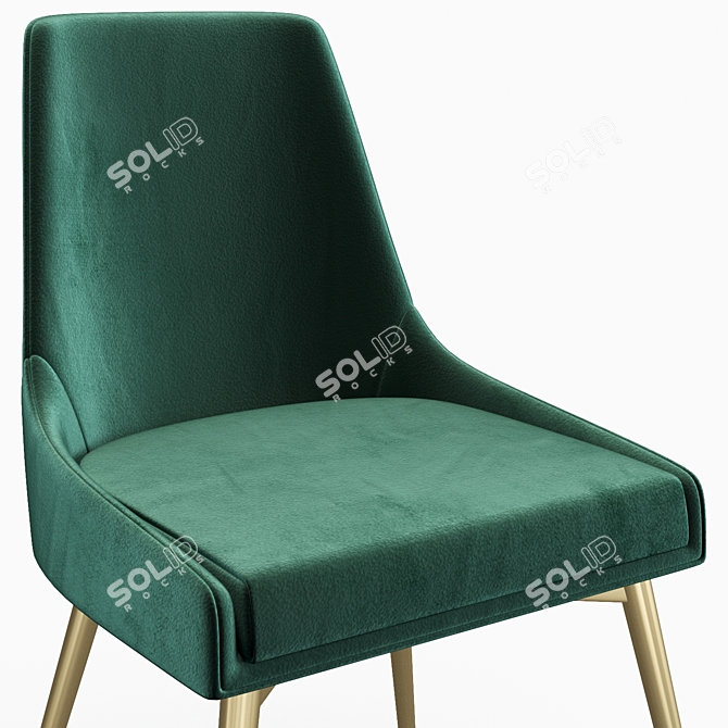 Elegant Ellenberger Velvet Chair 3D model image 4