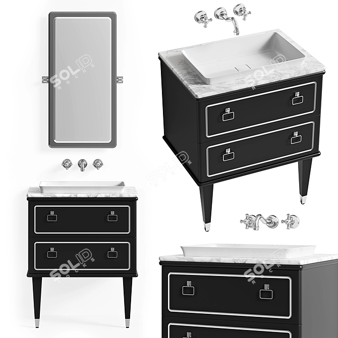 MIA ITALIA TORINO Washbasin Set 3D model image 1