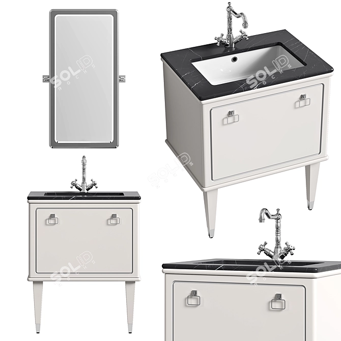 TORINO Washbasin Set: Elegant and Stylish 3D model image 1