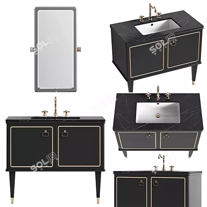 MIA ITALIA TORINO Washbasin Set: Elegant and Functional 3D model image 1