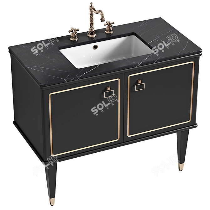 MIA ITALIA TORINO Washbasin Set: Elegant and Functional 3D model image 2