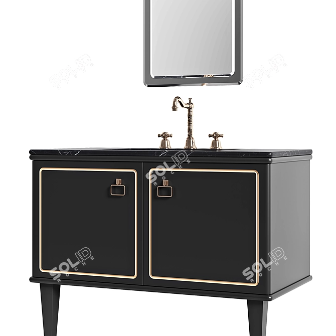 MIA ITALIA TORINO Washbasin Set: Elegant and Functional 3D model image 3