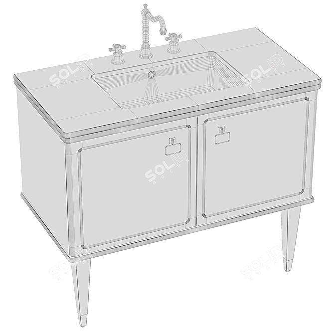 MIA ITALIA TORINO Washbasin Set: Elegant and Functional 3D model image 5