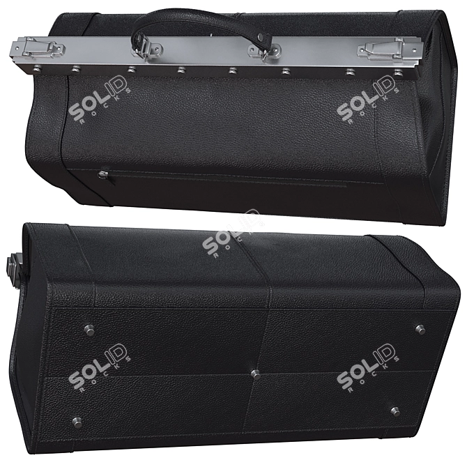 Bruno Perri Black Leather Travel Bag 3D model image 3