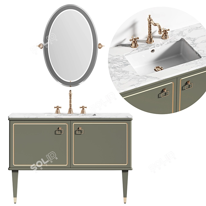 TORINO Washbasin Set: Elegant and Functional 3D model image 1