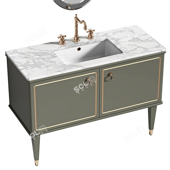 TORINO Washbasin Set: Elegant and Functional 3D model image 2