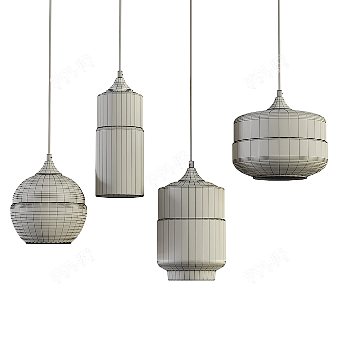 PBR Hanging Lamp: Stylish Illumination 3D model image 2