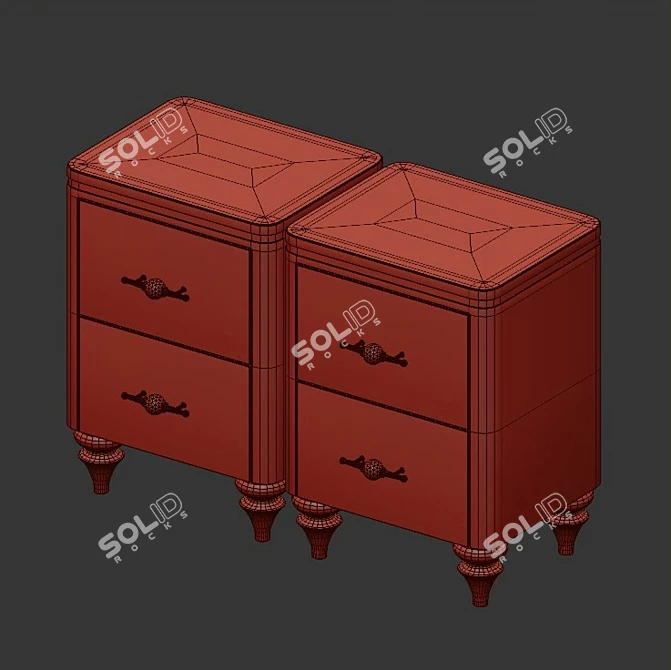 Marble Bedside Tables - Stylish and Elegant 3D model image 4