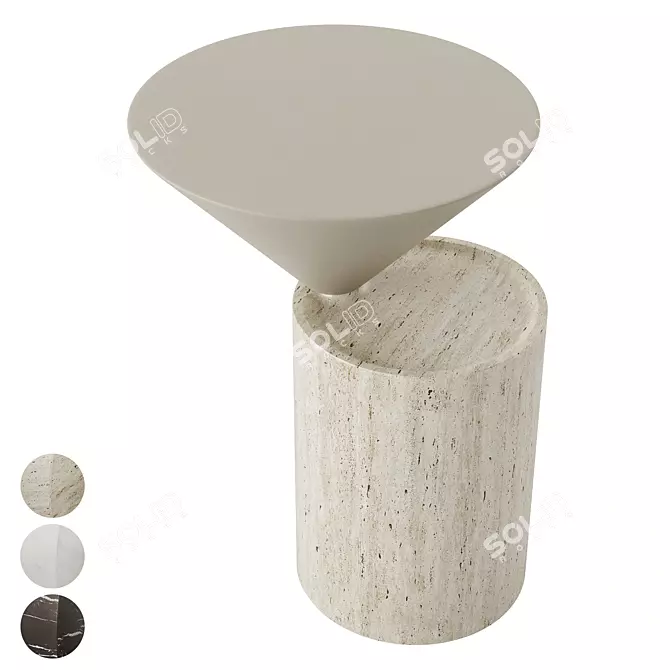 Elegant De La Espada Laurel Marble Side Table 3D model image 1