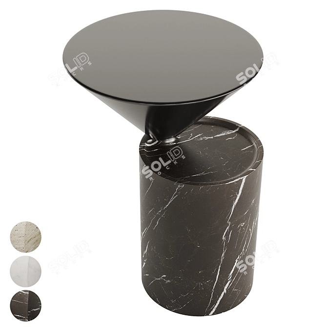 Elegant De La Espada Laurel Marble Side Table 3D model image 8