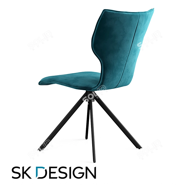 Essen Metal Chair: Stylish and Sturdy 3D model image 3