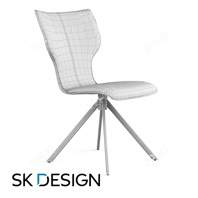 Essen Metal Chair: Stylish and Sturdy 3D model image 4