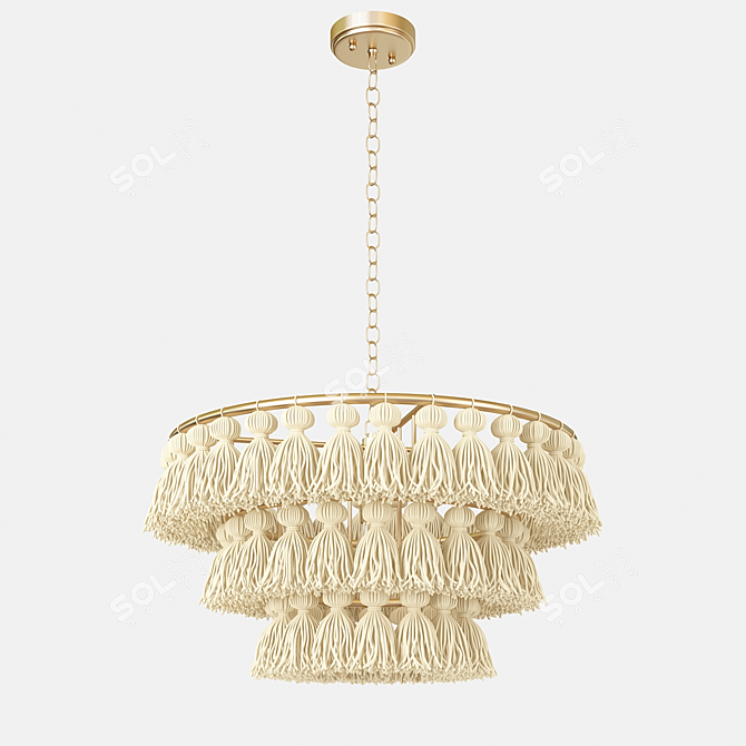 Modern Cotton Brush Suspension Light 3D model image 1