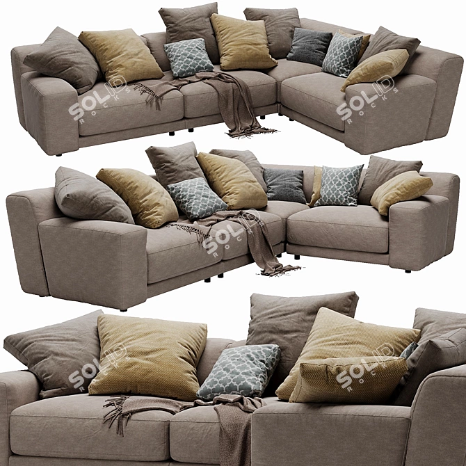 Modern Blanche Tutto Sectional: Versatile, Stylish, and High-Quality 3D model image 1