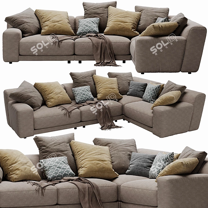 Modern Blanche Tutto Sectional: Versatile, Stylish, and High-Quality 3D model image 2