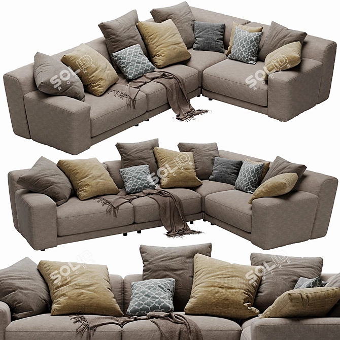 Modern Blanche Tutto Sectional: Versatile, Stylish, and High-Quality 3D model image 4