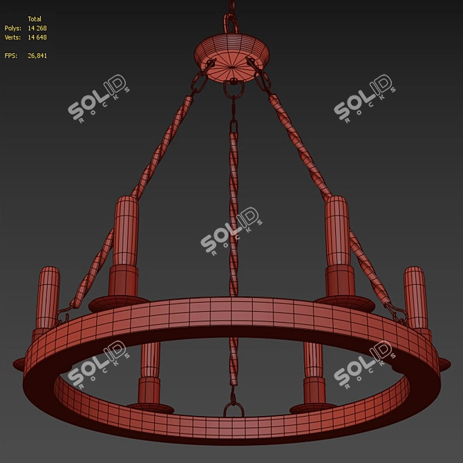 Rustic Halo Chandelier 3D model image 3