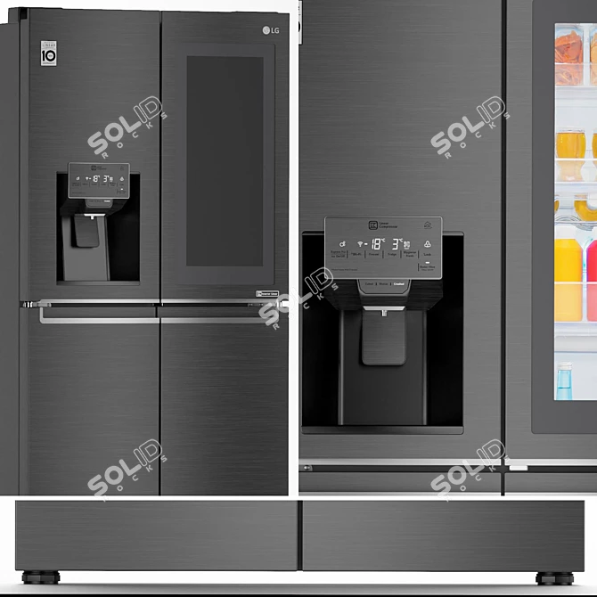 LG Refrigerator Set 6: Side-by-Side, DoorCooling+, & Freezer 3D model image 2