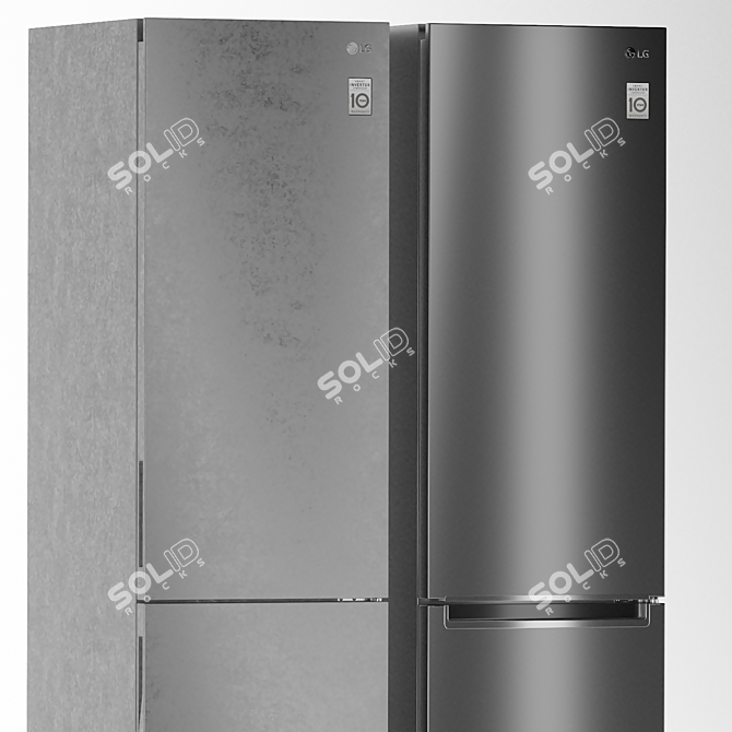 LG Refrigerator Set 6: Side-by-Side, DoorCooling+, & Freezer 3D model image 4