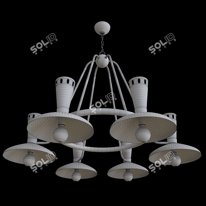 Elegant Vortex 6-Light Chandelier 3D model image 4
