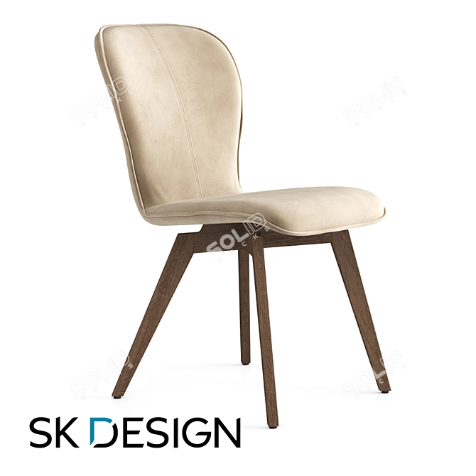 Elegant Aspen Dining Chair 3D model image 1